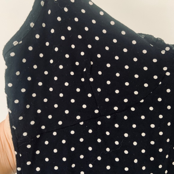 ZARA Stretchy Polka Dot Tank Top, subtle ruffle straps - Picture 4 of 5